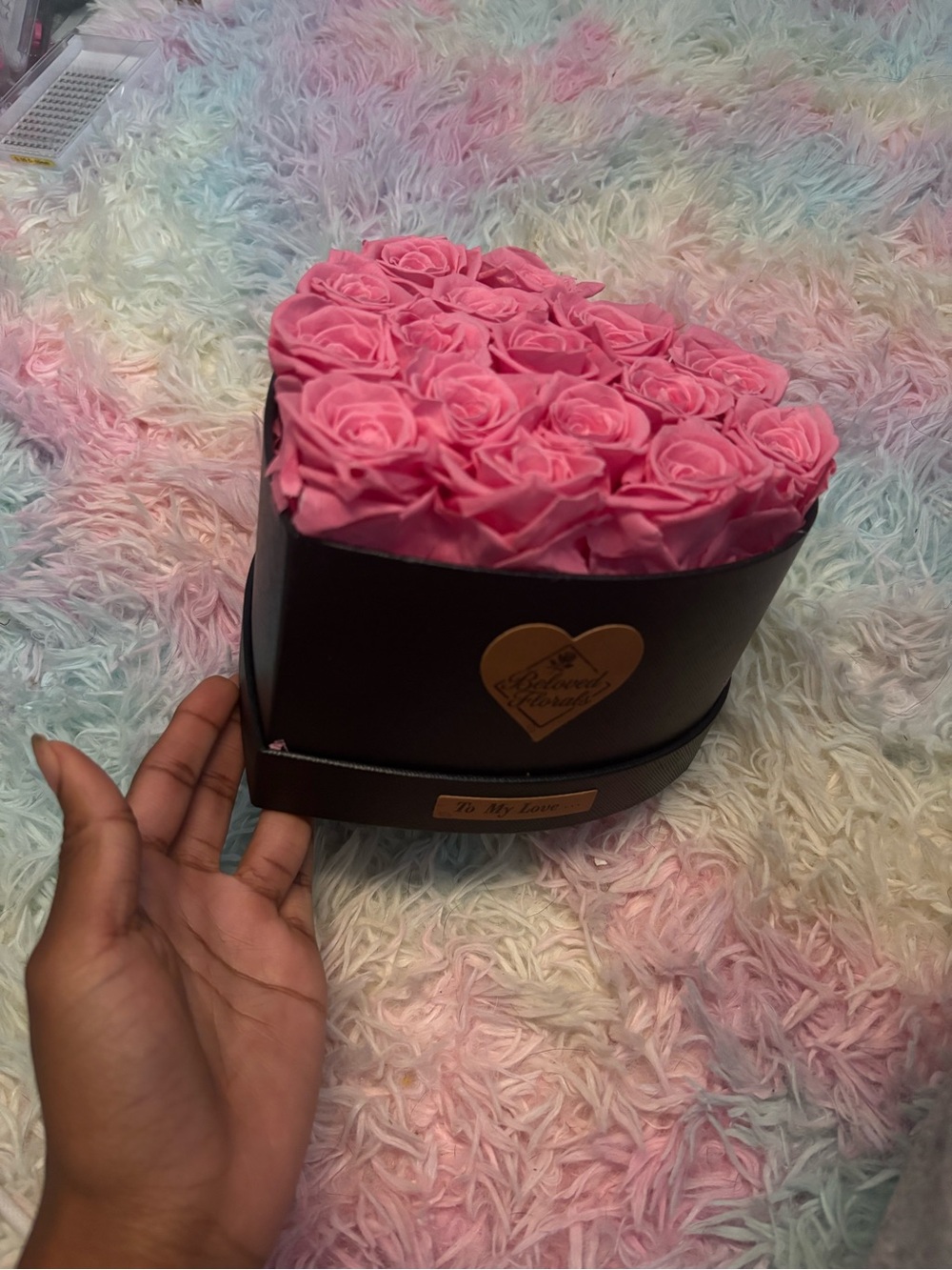 Forever Roses Pink Rose Heart Box - Elegant Gift Box